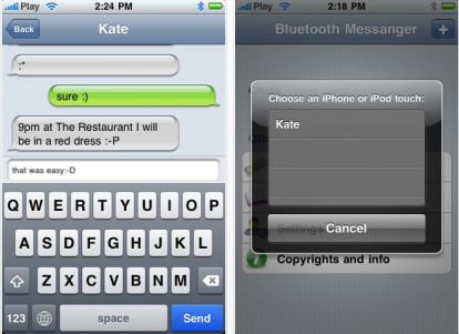 Bluetooth IM: chatta via bluetooth con altri iPhone