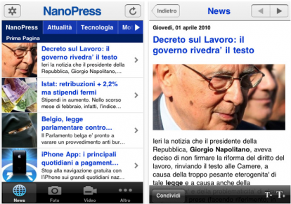 Nanopress: tutte le news dall’Italia e dal mondo raccolte in un’unica applicazione