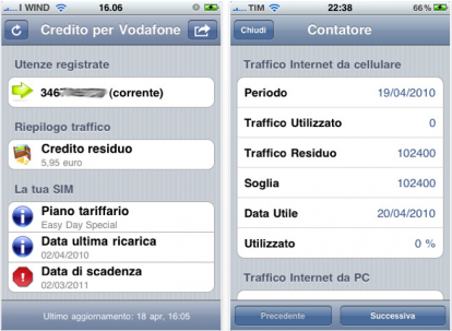 Credito per Vodafone, nuovo update su AppStore