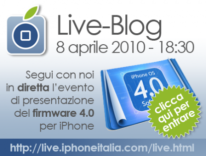 Firmware 4.0 – Live Blog su iPhoneItalia (8 aprile 2010 ore 18.30)