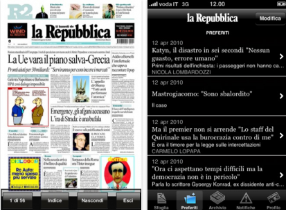 la Repubblica: leggi il quotidiano cartaceo su iPhone
