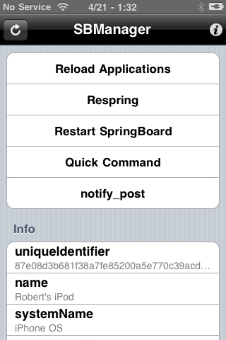 SBManager (Cydia): accesso rapido ad alcune funzioni della SpringBoard