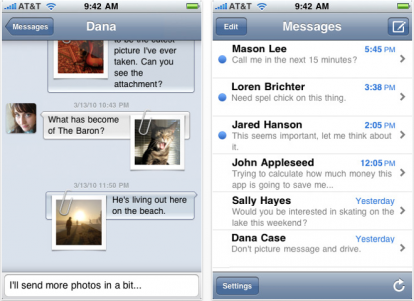 Textie Messaging: invia messaggi di testo ad altri utenti iPhone OS