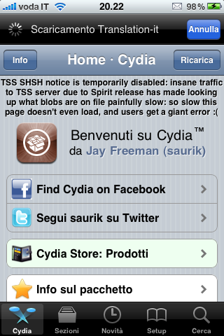 Cydia, disponibile un nuovo aggiornamento essenziale