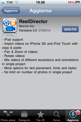 ReelDirector: nuovo e importante update su App Store