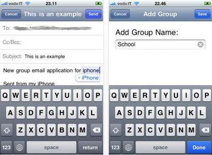 Inviare email a gruppi di contatti con GroupEmail. Gratis su AppStore.