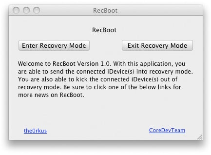 Recboot Mettere in Recovery Mode l'iPhone con un click grazie a RecBoot