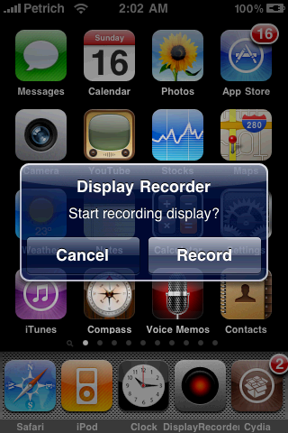 Display Recorder (Cydia Store): registra tutto quello che fai su iPhone