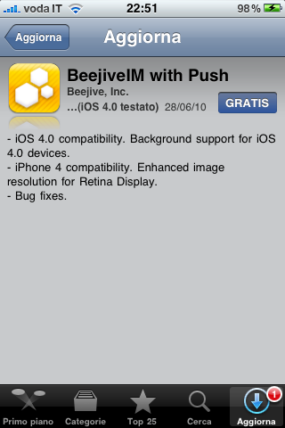 Beejive, una delle migliori applicazioni per l’instant messaging, si aggiorna con supporto all’iOS 4