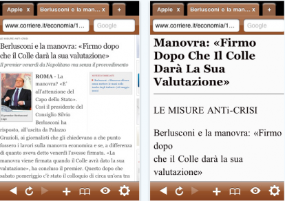 Readability Browser: la funzione Reader di Safari 5 su iPhone!