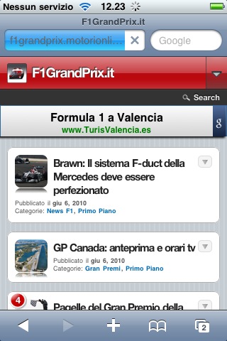 F1GrandPrix.it, segui il mondiale di F1 su iPhone!