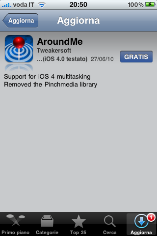 ArroundMe si aggiorna ed aggiunge la compatibilità con iOS 4