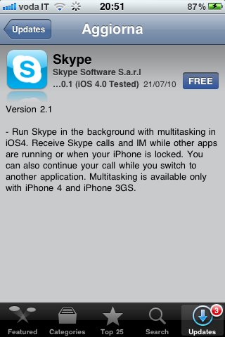 Skype: finalmente disponibile l’aggiornamento che introduce il multitasking [AGGIORNATO X3 – CHIAMATE IN 3G GRATIS PER SEMPRE]