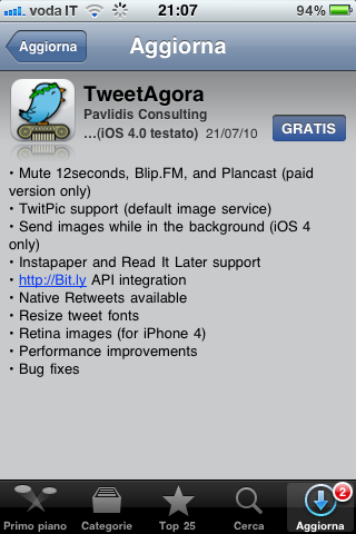 Tweetagora: un nuovo e corposo aggiornamento in App Store