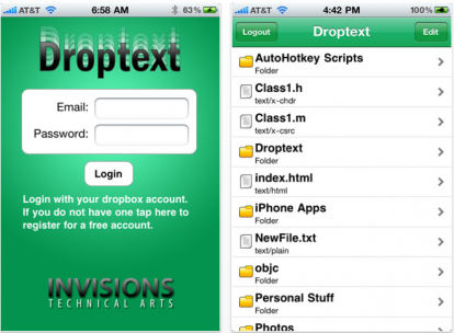 Droptext: editor di documenti su Dropbox