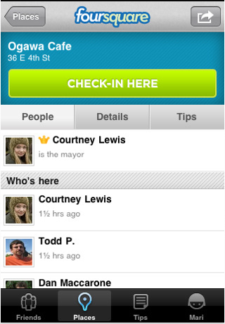 Foursquare, l’applicazione ufficiale su AppStore