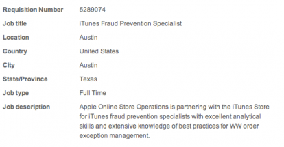 Apple cerca esperti per prevenire frodi su iTunes