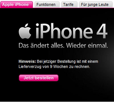 Deutsche Telekom: i tempi di attesa per avere un iPhone 4 sono lunghissimi