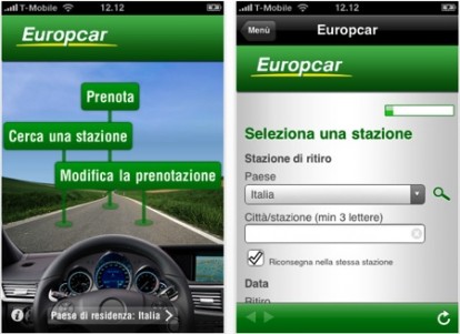 Noleggia l’auto con l’iPhone grazie a Europcar