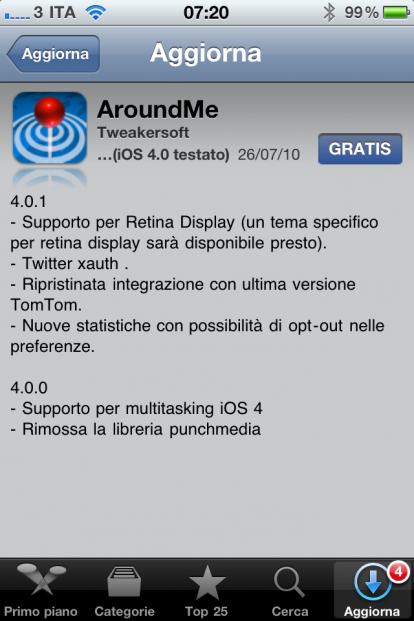 AroundMe 4.0.1, il nuovo update ora in App Store