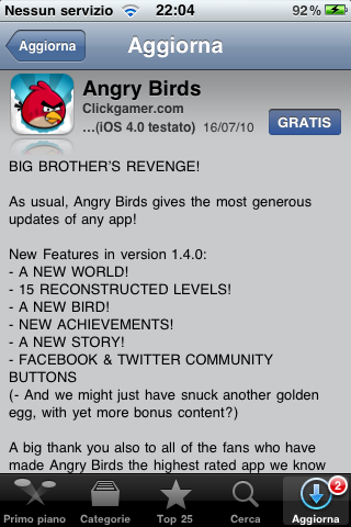 Angry Birds si aggiorna alla versione 1.4.0 con importanti novità
