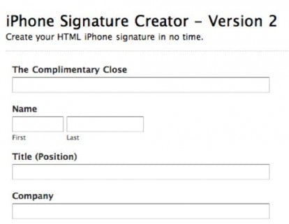 Crea le tue firme in HTML per iPhone con iPhone Signature Creator