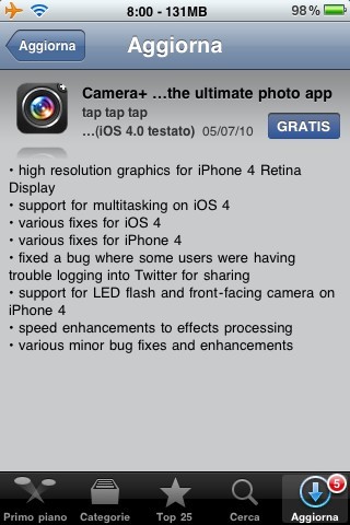 Camera+ si aggiorna alla versione 1.1 con diverse novità