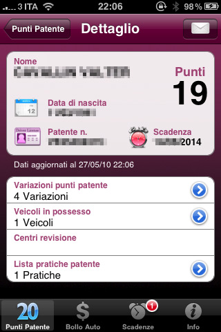Punti Patente 2.4, il nuovo aggiornamento per iOS 4 su App Store