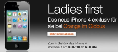 “Ladies First”: Orange.ch fa il gentleman e vende gli iPhone 4 prima alle donne