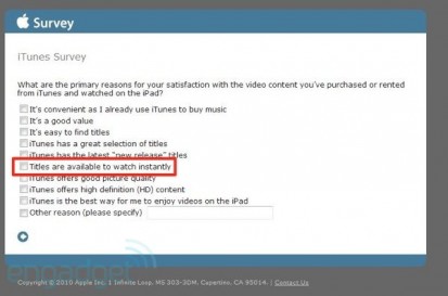 Un sondaggio Apple svela l’imminente servizio di streaming video in iTunes?