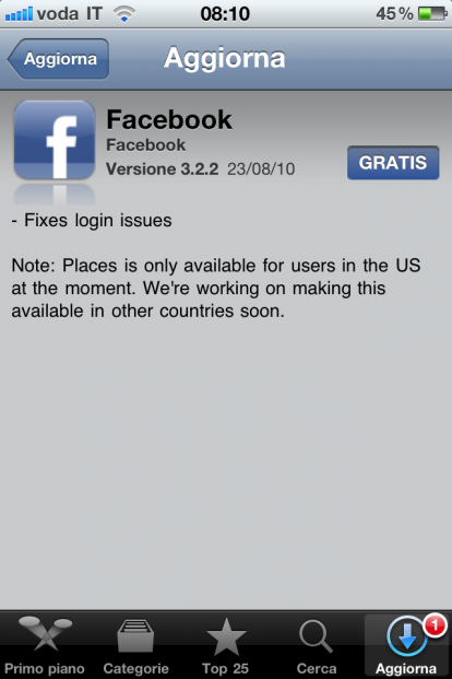Facebook: disponibile il nuovo aggiornamento con fix