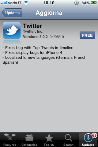 Twitter for iPhone si aggiorna alla versione 3.0.2