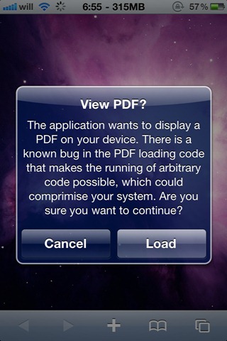 PDF Loading Warner, anche l’iPhone 2G è ora al sicuro [CYDIA]