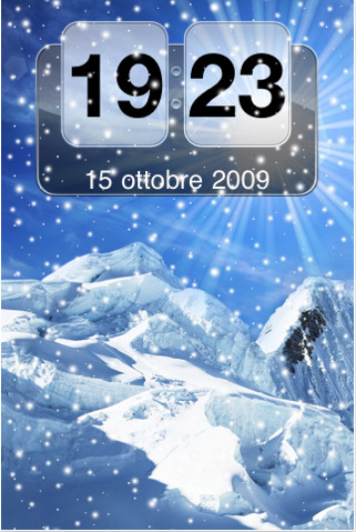 Snow Mountain Animated Clock, la versione gratuita con iAd integrato disponibile su AppStore