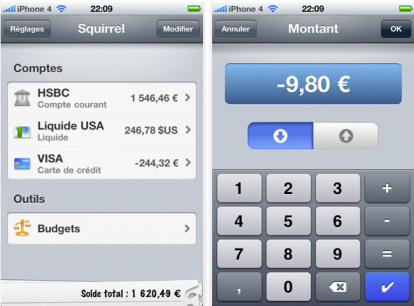 Squirrel 2: gestione finanze su iPhone