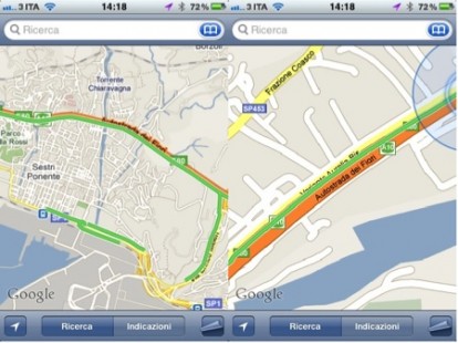 In Mappe di Google è possibile visualizzare il traffico in diretta!