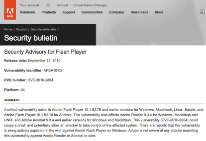 Vulnerabilità “estremamente critica” per Flash su Windows, Mac, Linux e Android!
