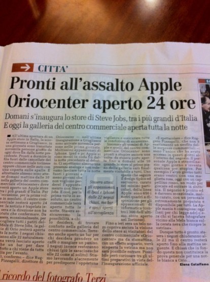 L’Oriocenter aperto per 24 ore in vista dell’inaugurazione dell’Apple Store