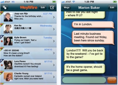 HeyWire Text Worldwide: inviare SMS gratis in tutto il mondo [AGGIORNATO]
