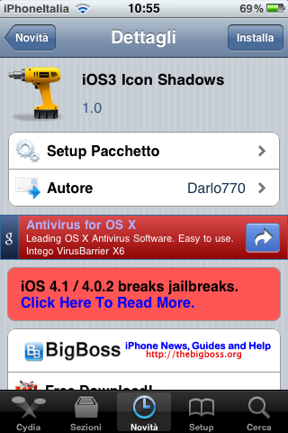 iOS3 Icon Shadows: aggiungi l’ombreggiatura in stile iOS 4 su iOS 3