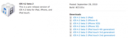 Apple rilascia iOS 4.2 beta 2 per gli sviluppatori: ecco tutte le novità!
