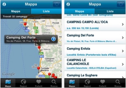 Campeggi.com: trova villaggi e campeggi su iPhone