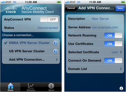 Cisco AnyConnect: sicurezza aziendale su iPhone