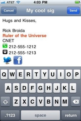 Aggiungi una firma personalizzata nelle email su iPhone
