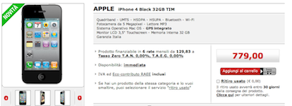 iPhone 4 32Gb disponibile sul sito Mediaworld