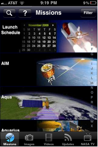 Live streaming su iPhone dal canale NASA