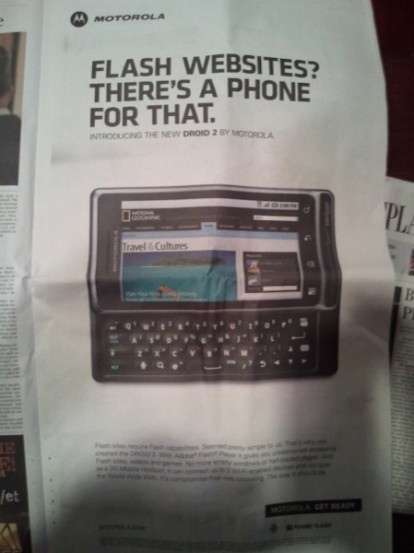 “Siti web in Flash? c’è un telefono per questo”: la nuova campagna anti-iPhone di Motorola