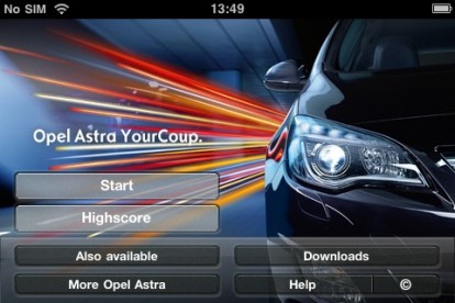 Opel Astra YourCoup, gioco gratuito per iPhone