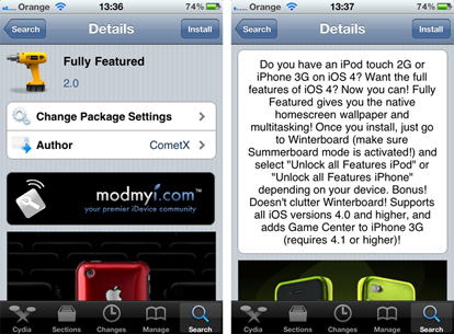 Fully Featured: abilitare tutte le funzioni di iOS 4 su iPhone 3G e iPod Touch 2G