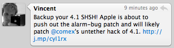 ATTENZIONE: salvate il vostro certificato SHSH del firmware 4.1, ORA!